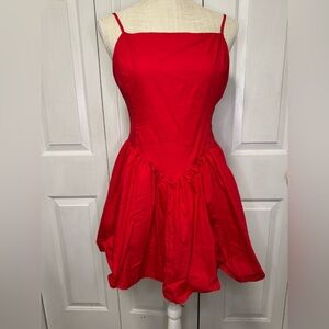 Fairy Cut Elegant Red Women's Dress